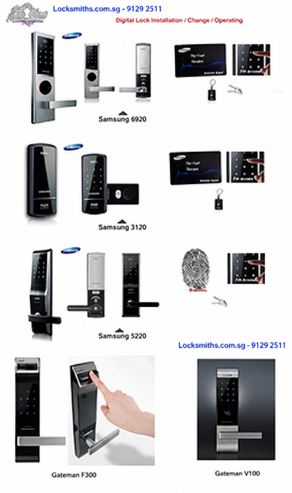 Examples of electronic and biometric door locks
